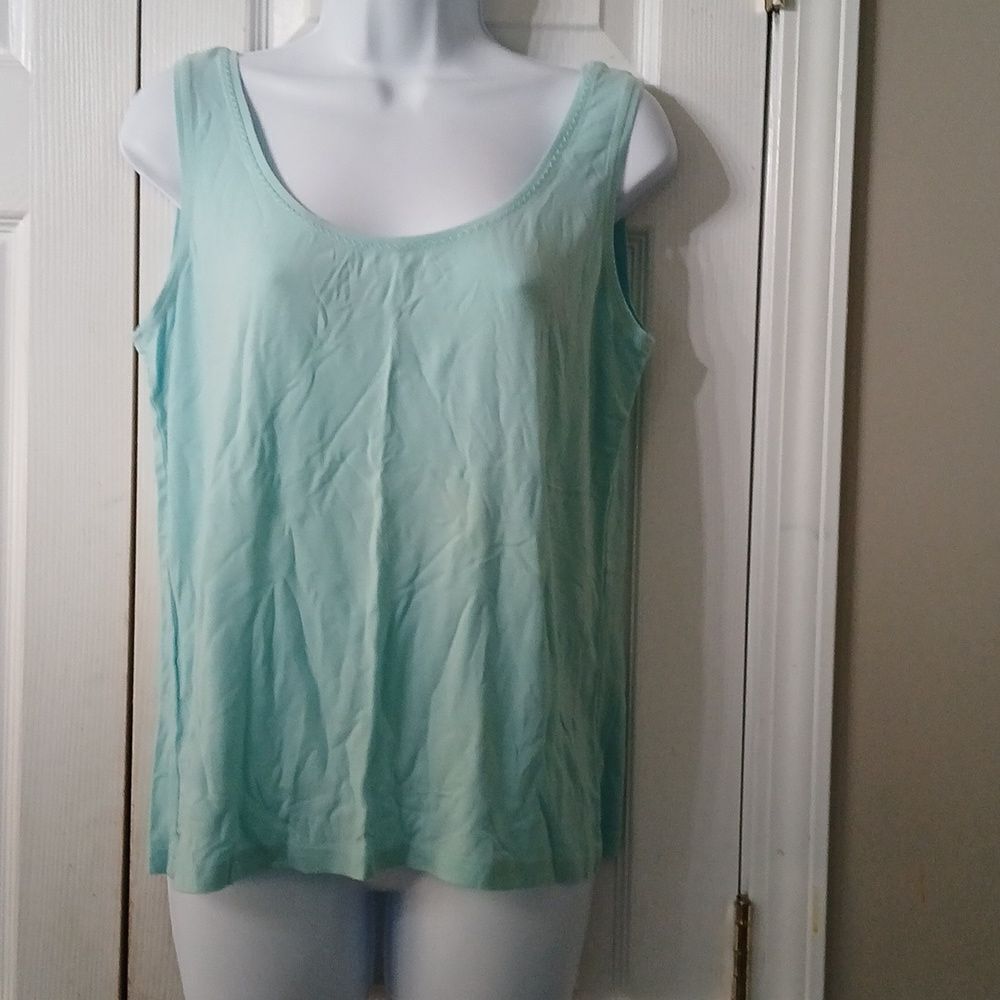 Peck & Peck weekend mint green tank top Sz L EUC